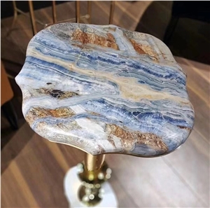 Blue Jeans Marble Table Top - Polished