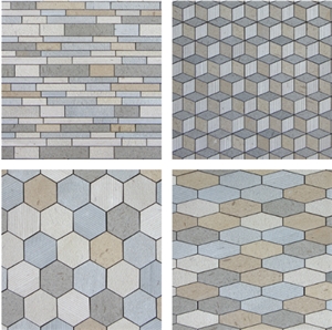 Turkey Beige Moca & Grey Moca Pattern Mosaic Tiles 4