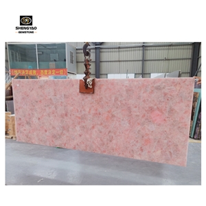 Backlit Rose Quartz Pink Crystal Semi Precious Stone Slabs