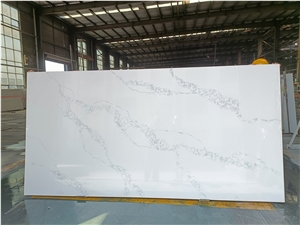 Artificial Calacatta Nuvo Quartz Slab Made In China