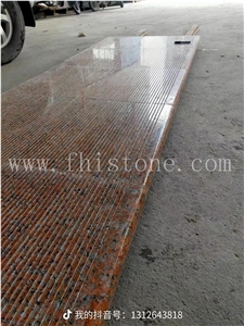 G562 Maple Red Granite Groove Surface Tiles With Groove