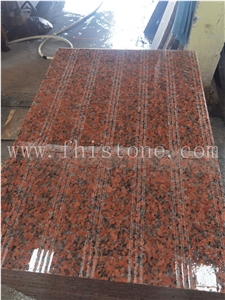 G562 Maple Red Granite Groove Surface Tiles With Groove