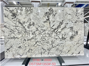 Luxury Translucent Polished White Silver Fox Granite