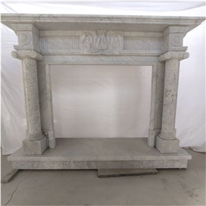 Bianco Carrara White Marble Hot Sale Fireplace