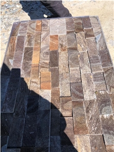 Golden Brown Gneiss - Formed Ledger Wall Panels