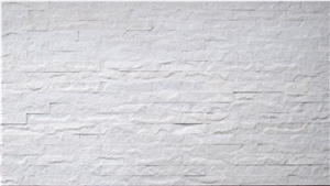 Milky White Marble Split Ledger Panels, Wall Cladding Veneer