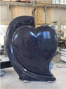 Orion Blue Granite Heart Headstone 22