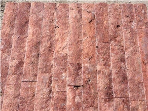 Red Travertine Wall Tiles - Split Finish