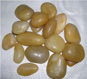 Yellow Pebbles, Polished River Stone Landscaping Stones