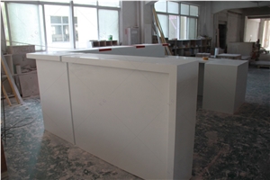 Bespoke Acrylic Solid Surface Red Cafe Service Counter