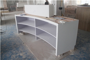 Customized Shaped Solid Surface Salon Reception Desk