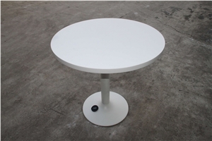 Pure White Round Solid Surface Coffee Shop Tabletops