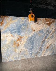Golden Blue Onyx Slabs, Wall Panels