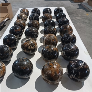 Customized Afghanistan Black Portoro Marble Sphere Incense Burner
