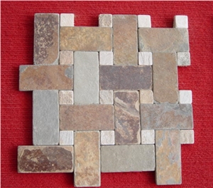 Slate Floor Stone Mosaic Slate Mosaic Pattern For Sale