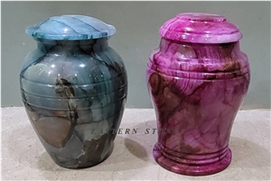 Himalayan White Marble Colored Cremation Urns