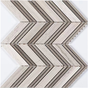 Wooden Grey Marble Mosaic