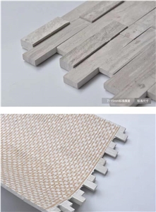 Wooden Grey Marble Mosaic