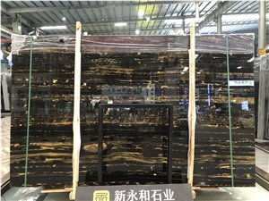 China Golden Black Marble Slab&Tiles For Project