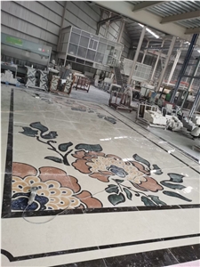 Mix Marble Waterjet Cutting Medallion For Floor