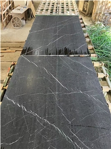 New Arrival Marquina Marble Slab With Leathered Surface