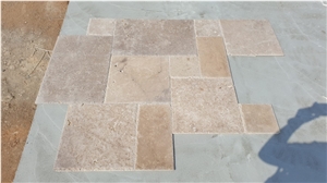Travertine Tiles - Opus Romano Brushed And Chiseled Pattern