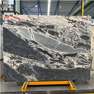 Natural Polished Titanic Ocean Storm Marble Slabs