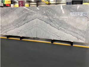 Chinese Bruce Grey Bookmatch Vein Marble Slab