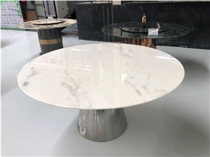 Picasso White Marble Dover Cream Marble Coffee Table Top