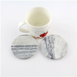 White Marble Cup Coasters For Home Decor