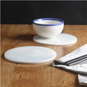 White Marble Cup Coasters For Home Decor