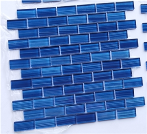 Blue Hot Melt Swimming Pool Mosaic Crystal Glass Mosaic Tile