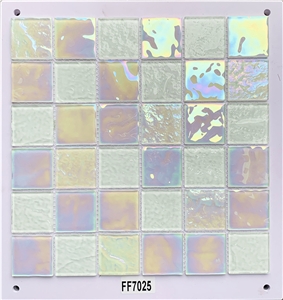 Crystal White Glass Mosaic Swimming Pool Tiles