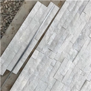 Pure White Quartzite Culture Stone Ledge For Wall Cladding