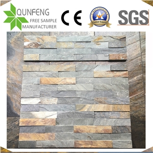 China 15*60CM Natural Split Multicolor Slate Stone Veneer