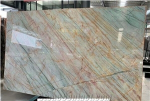 Aurora Borealis Quartzite Slab Floor