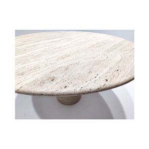 Contemporary Beige Travertine Dining Tables