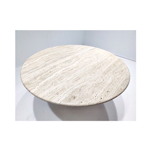 Contemporary Beige Travertine Dining Tables