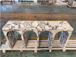 Custom  Calcatta Viola Stone Console Table Entryway Table