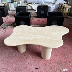 Custom Sized Travertine Coffee Table