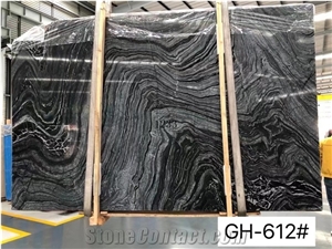 China Black Wooden Marble Polished Slabs For Living Room