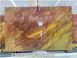 China Danxia Rainbow Red Seven Star Marble Polished Tile
