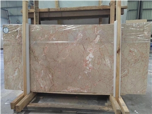 China Red Jade Vein Spider Pink Marble Slab Floor Tile