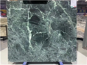 China Snowflake Green Marble Big Polished Slab Tile