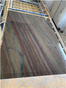 Elegant Brown Quartzite Dune Stone Slab Tile Bookmatched