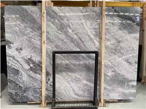 Silver Waves Grey Marble Slab Tiles