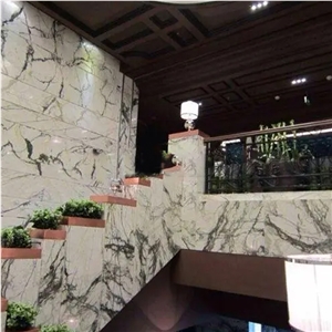 Chinese Clivia White Marble With Green Vein For Wall