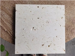 Ivory White Cheese Limestone Polished Natural Stone Slab/Tile
