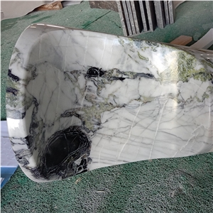Round Shape Beautiful Ice Green Marble Table Tops