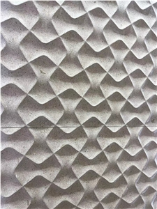 Turkey Grey Moca Limestone CNC Wall Decor Panels